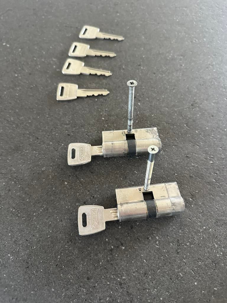 Nemef cilindersloten, Ophalen of Verzenden, Zo goed als nieuw, Rvs, Slot