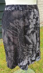 Transfer mooie grijs zwarte rok stretch 44 L XL, Verzenden, Zwart, Maat 42/44 (L), Zo goed als nieuw