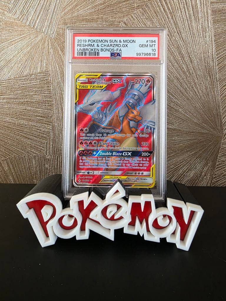 Reshiram & Charizard GX PSA 10 - Pokémon Sun & Moon, Hobby en Vrije tijd, Verzamelkaartspellen | Pokémon, Ophalen of Verzenden