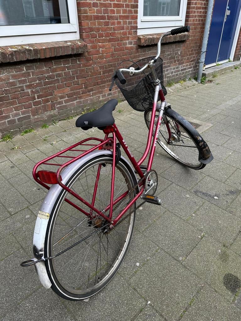 Rode damesfiets met mandje, Overige merken, Ophalen of Verzenden, 50 tot 53 cm, Gebruikt