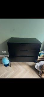 Zwarte ladekast met 3 laden, Ophalen, Minder dan 50 cm, Gebruikt, 3 of 4 laden