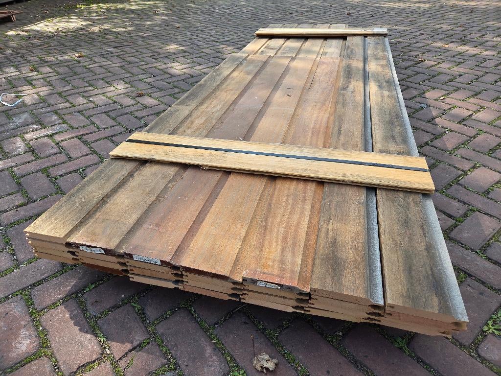 10 m2 dubbel rabat - Hardhout - nr: HP210, Tuin en Terras, Palen, Balken en Planken, Ophalen, Planken, Nieuw, Hardhout