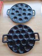 Gietijzeren poffertjespannen - Set van 2, Ophalen of Verzenden, Gebruikt