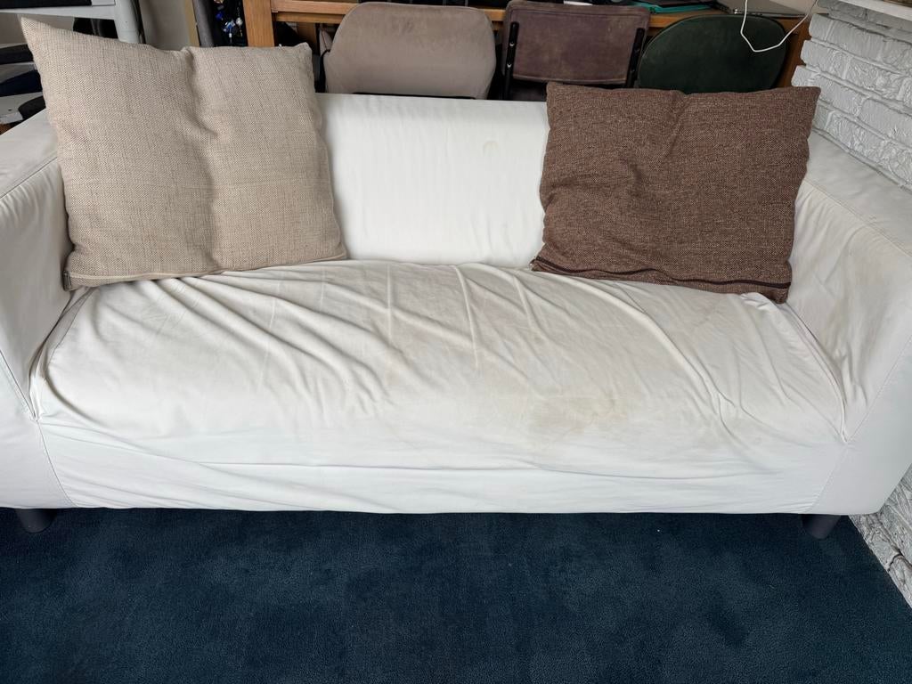 Witte Klippan IKEA bank met wasbare hoes, Gebruikt, 150 tot 200 cm, Tweepersoons, 75 tot 100 cm