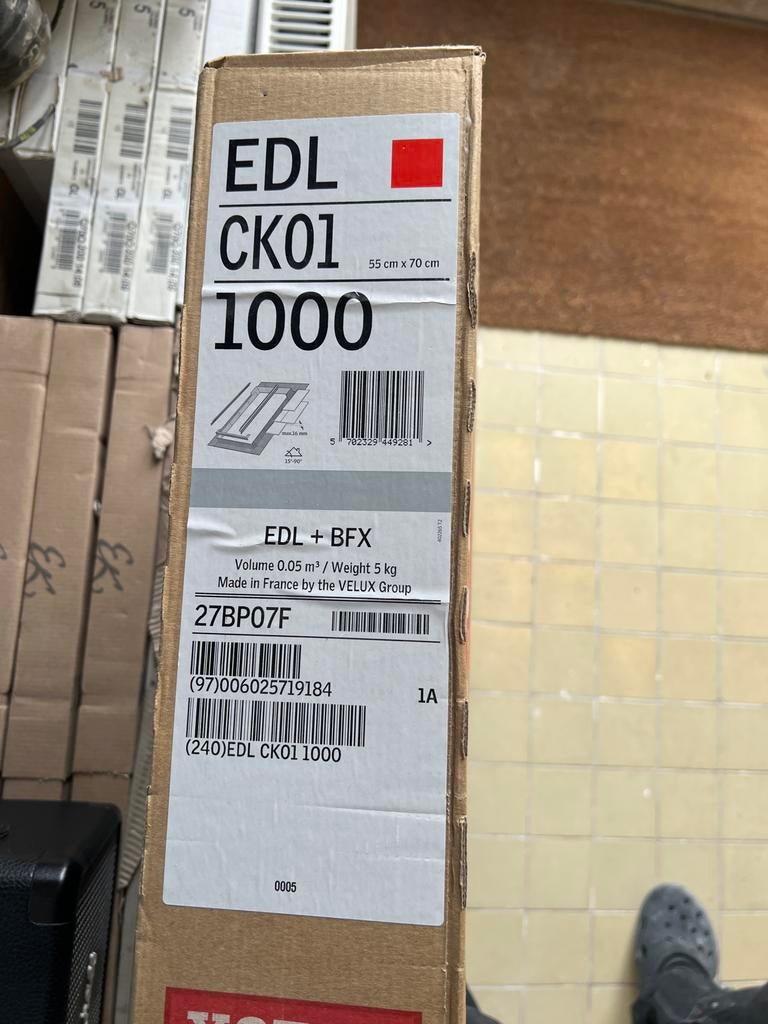 Velux EDL CK01 1000 + BFX, Ophalen, Nieuw, Dakraam, Minder dan 80 cm