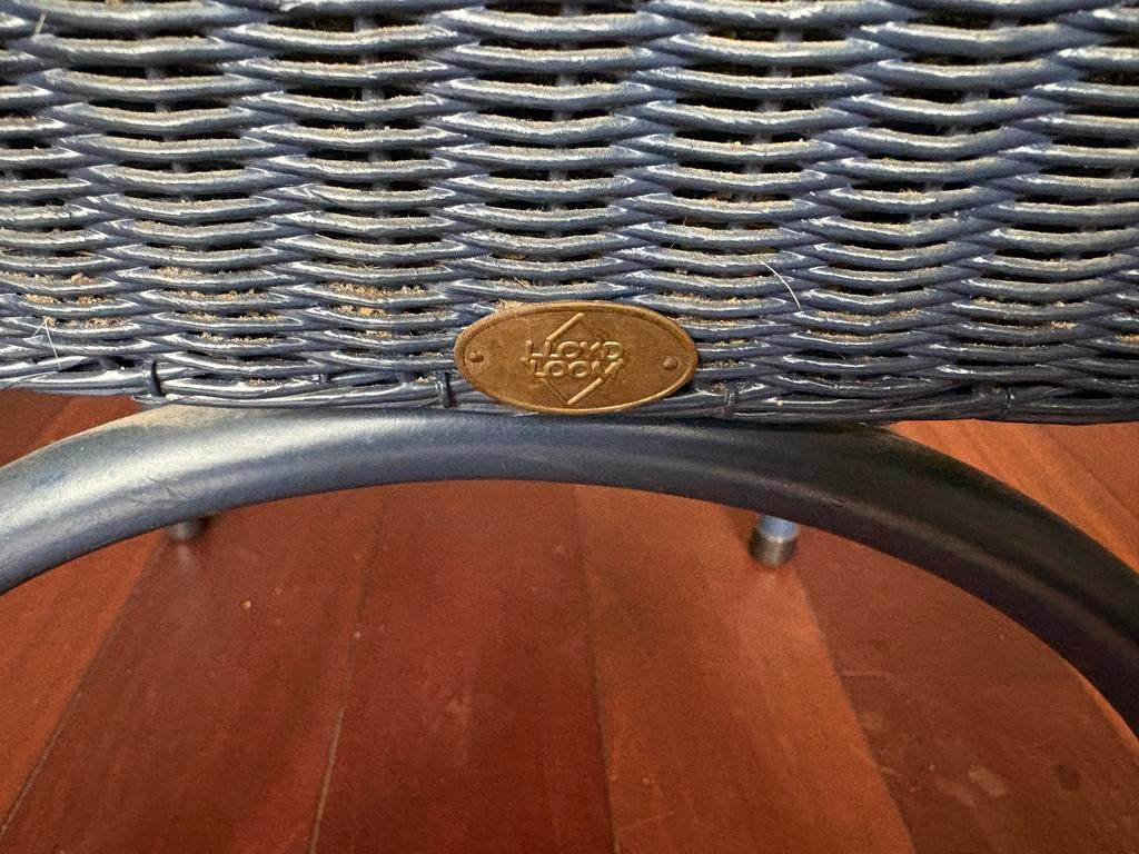 Blauwe Lloyd Loom Stoel - 4stuks-gebruikt, Antiek en Kunst, Ophalen