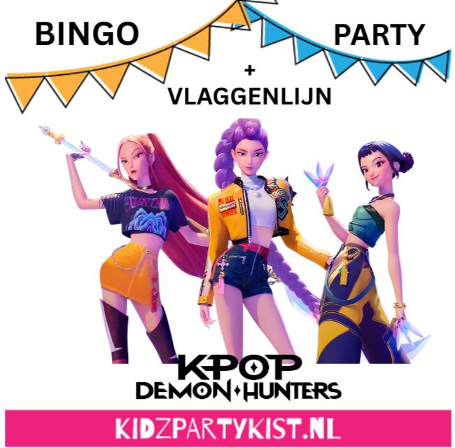 K-Pop Demon Hunters feestje Bingo en vlaggenlijn!, Ophalen, Nieuw