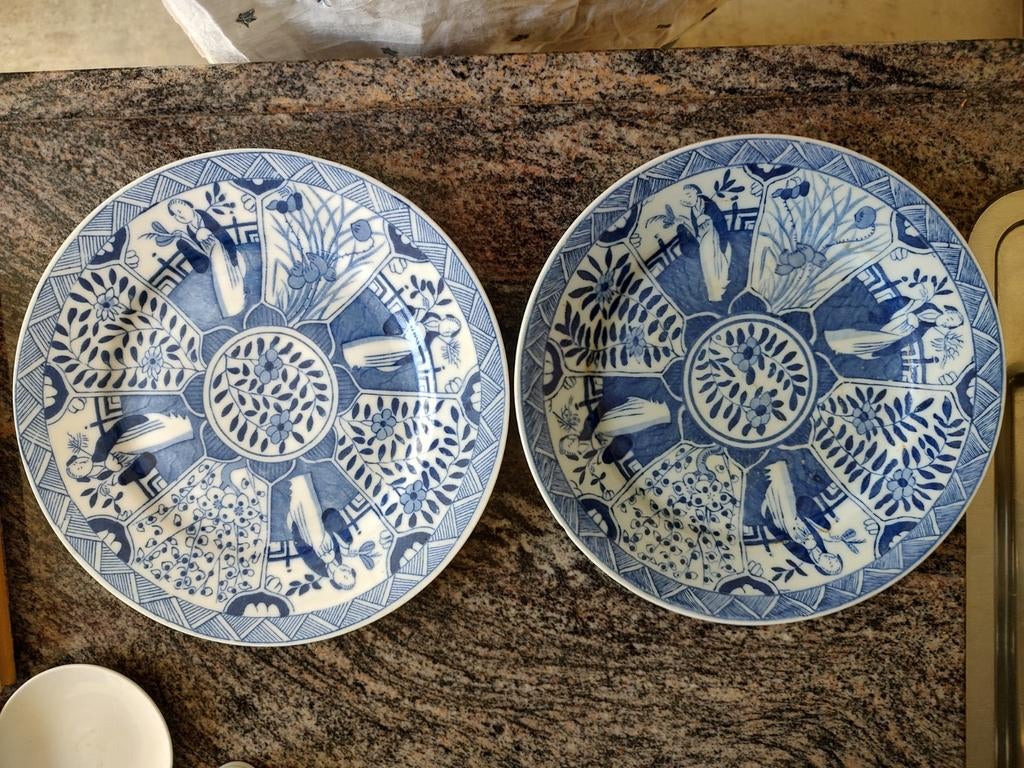 Twee antieke 'Lange Lijs' borden, Mosa Maastricht, Antiek en Kunst, Ophalen