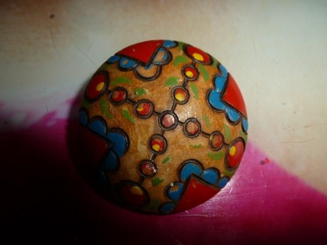 Broche hout, Overige materialen, 4 tot 7 cm, Overige kleuren, Ophalen of Verzenden