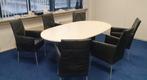 (Vergader)tafel met 6 stoelen, Huis en Inrichting, Bureaus, Ophalen, In hoogte verstelbaar, Gebruikt