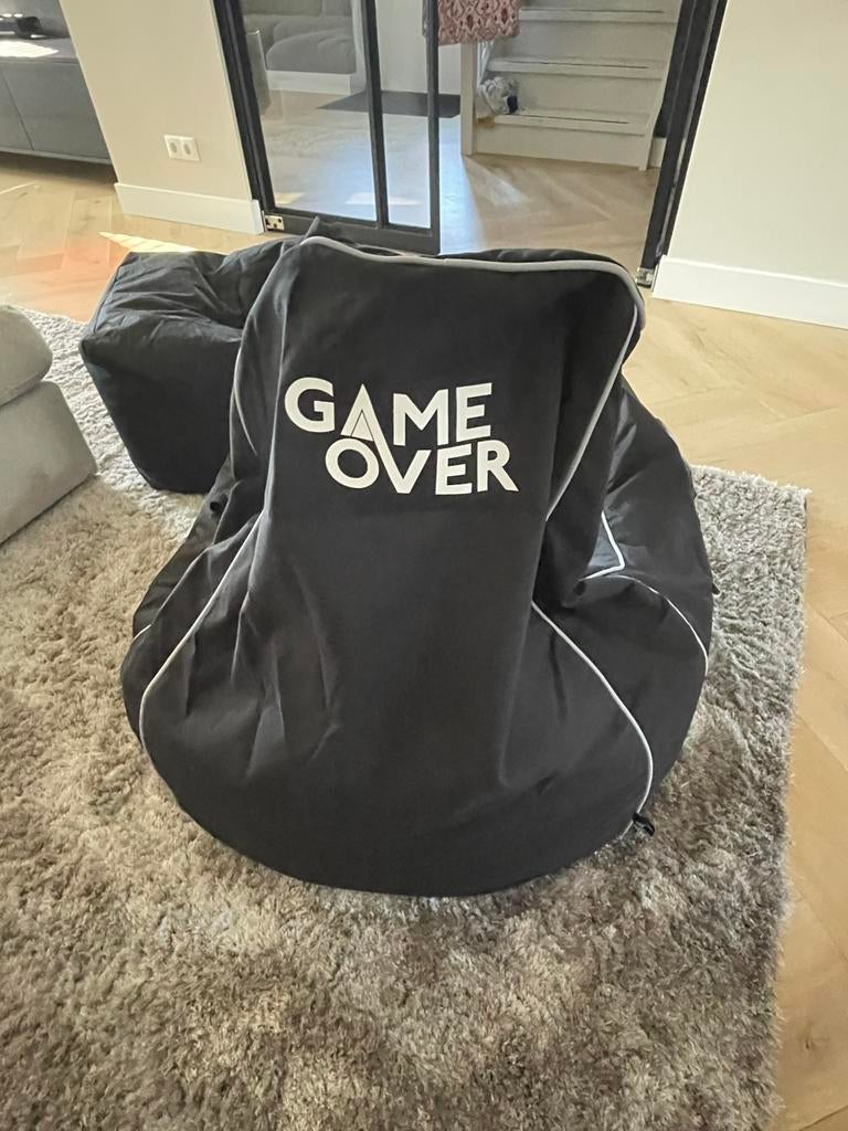 Game zitzak met poef, Huis en Inrichting, Zitzakken, Ophalen, Zwart