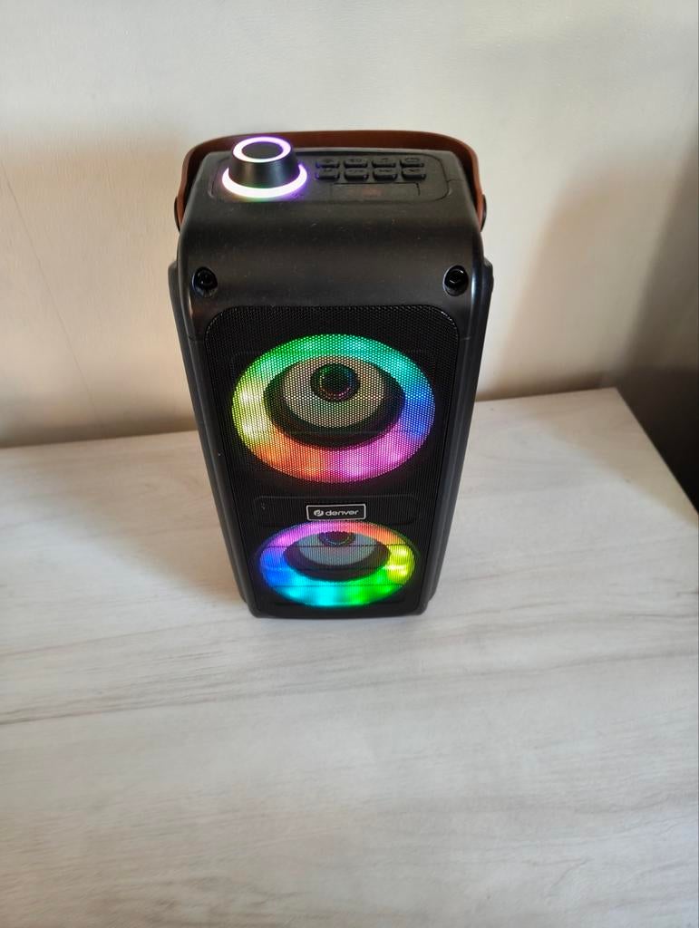 Denver Speaker met RGB Verlichting - Draagbaar en Krachtig, Overige typen, Zo goed als nieuw, Minder dan 60 watt, Ophalen
