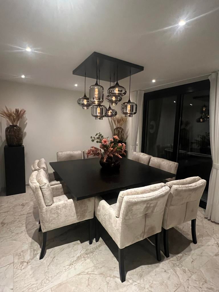 Complete Eetkamer: Tavolo Enzo , Loft by Zen, Erik Kusters, Ophalen, Zo goed als nieuw, 8 stoelen of meer