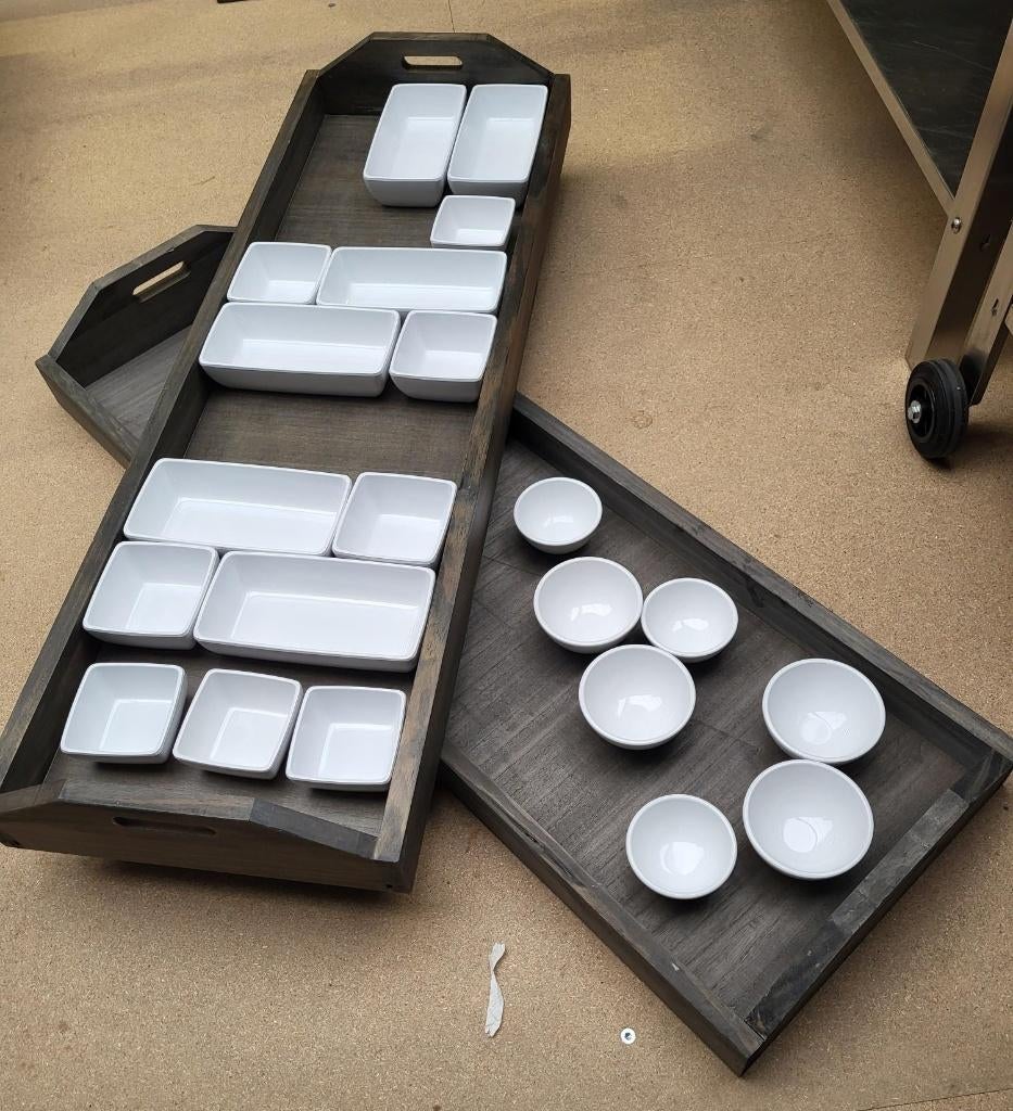 Tapasplank kaasplank broodplank dienblad 9 stuks beschikbaar, Huis en Inrichting, Ophalen, Gebruikt, Rechthoekig, Hout