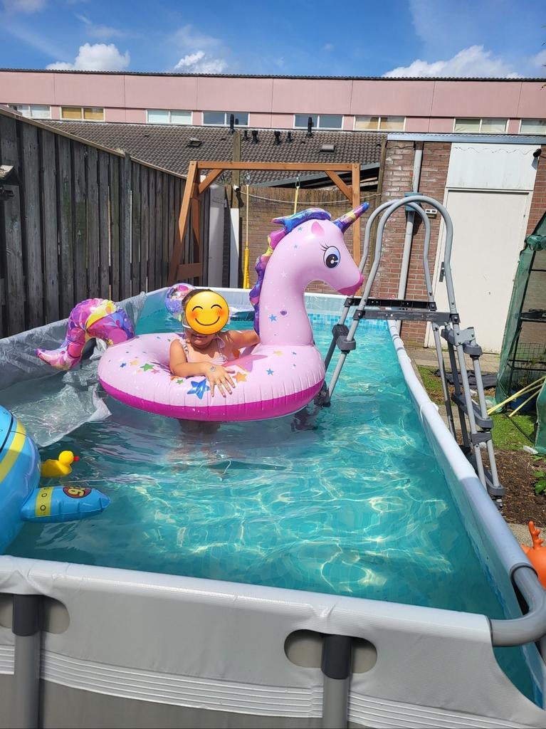 Zwembad 400x200x100 cm met Zandfilterpomp + toebehorenheden, Tuin en Terras, Zwembaden, Ophalen, Gebruikt, 200 tot 300 cm, 80 tot 120 cm