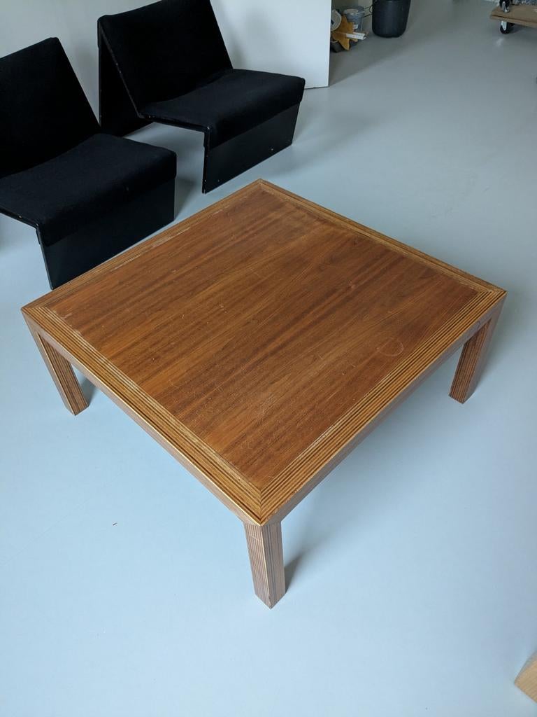 Houten salontafel Amerikaans noten Luan multiplex, Ophalen, Gebruikt, 50 tot 100 cm, Minder dan 50 cm