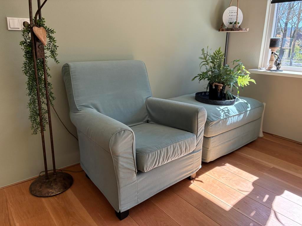 Ektorp fauteuil en/of voetenbank., Huis en Inrichting, Banken | Sofa's en Chaises Longues, Ophalen, Eenpersoons, 75 tot 100 cm