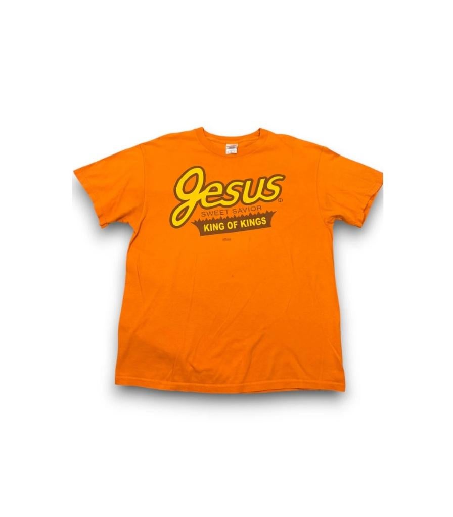 king of kings reese’s parody jesus tee – large vintage shirt, Kleding | Heren, T-shirts, Vintage, Maat 52/54 (L), Vintage, Vintage
