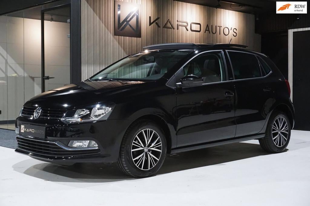 Volkswagen Polo 1.2 TSI Allstar Pano Cruise Airco Pdc 1e Eig, Voorwielaandrijving, Gebruikt, 4 cilinders, Zwart