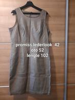 Promiss lederlook jurk maat 42 bruin/grijs, Promiss, Maat 42/44 (L), Ophalen of Verzenden, Zo goed als nieuw