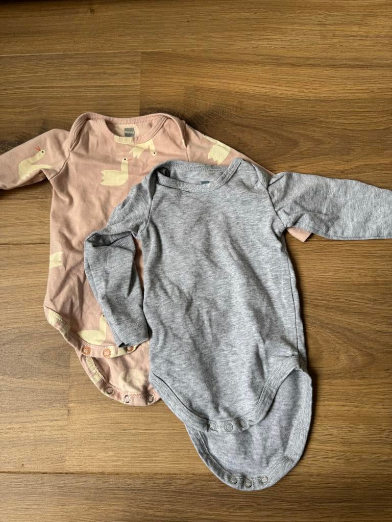 HEMA rompers maat 50/56 2 stuks, Kinderen en Baby's, Babykleding | Maat 56, Ophalen of Verzenden, Zo goed als nieuw, Meisje, Nacht- of Onderkleding