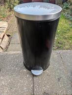 Zwarte pedaalemmer 40 liter rond Simplehuman, Huis en Inrichting, Ophalen, Metaal, Minder dan 50 cm
