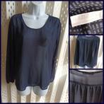 Hema blauw-zwarte damesblouse met patroon longsleeve S/M, Kleding | Dames, Hema, Ophalen of Verzenden, Zo goed als nieuw, Blauw