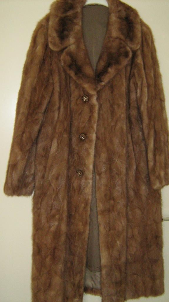 bontjas echt nerts lang, Kleding | Dames, Jassen | Winter, Ophalen, Bruin, Maat 42/44 (L), Van Vilsteren Bont