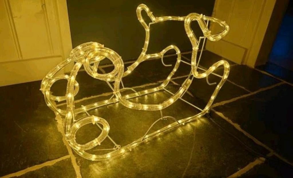 Kerst Slee (met stalen frame), verlicht, 58Lx26Bx34H, zgan!, Diversen, Ophalen of Verzenden, Zo goed als nieuw