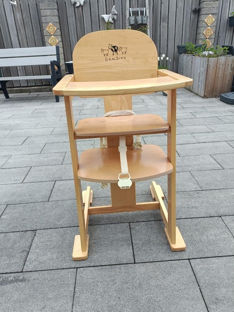 Houten kinderstoel Bambino, Kinderen en Baby's, Kinderstoelen, Ophalen, Gebruikt, Meegroeistoel