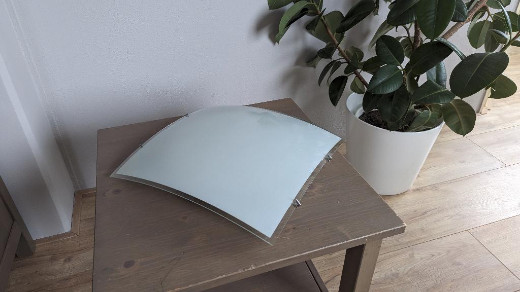 Luxurious SQUARE Plafondlamp, Ophalen, Zo goed als nieuw, Glas, Modern