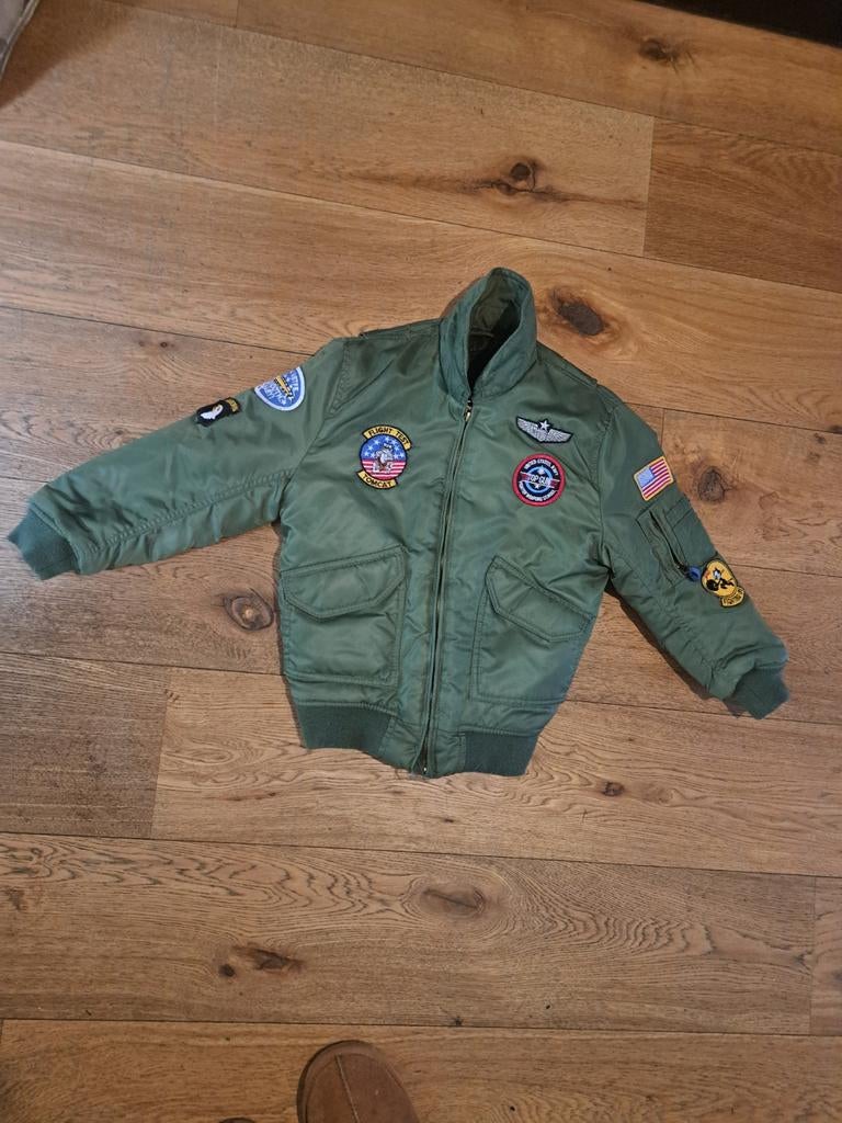 Stoere Top-Gun bomber jack!, Kinderen en Baby's, Babykleding | Maat 68, Ophalen, Jongetje of Meisje, Jasje