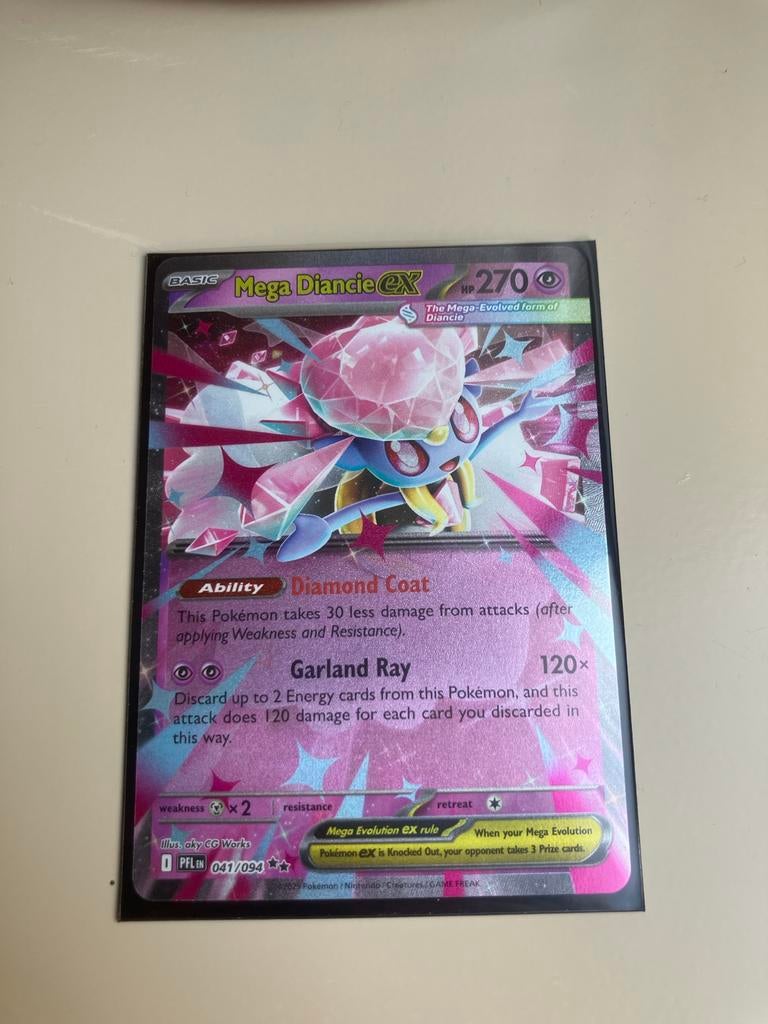 Mega Diancie EX Pokémon Kaart - Zeldzaam Foil, Ophalen of Verzenden, Zo goed als nieuw, Losse kaart, Foil