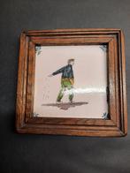 Oudhollandse tegel in houten lijst " de Zaaier", Antiek en Kunst, Ophalen of Verzenden