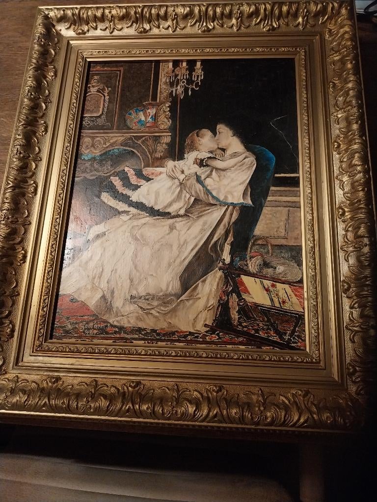 Schilderij, Antiek en Kunst, Kunst | Schilderijen | Klassiek, Ophalen of Verzenden