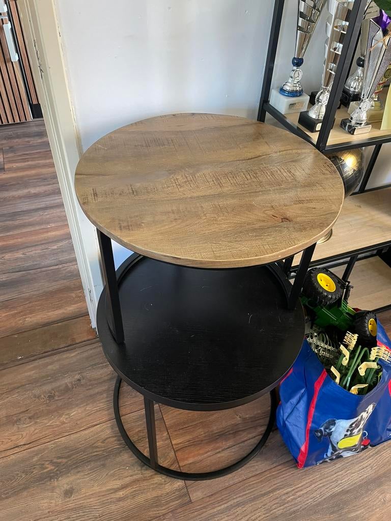 2 salontafels, Huis en Inrichting, Tafels | Salontafels, Ophalen, 50 tot 100 cm, Rond, Zo goed als nieuw