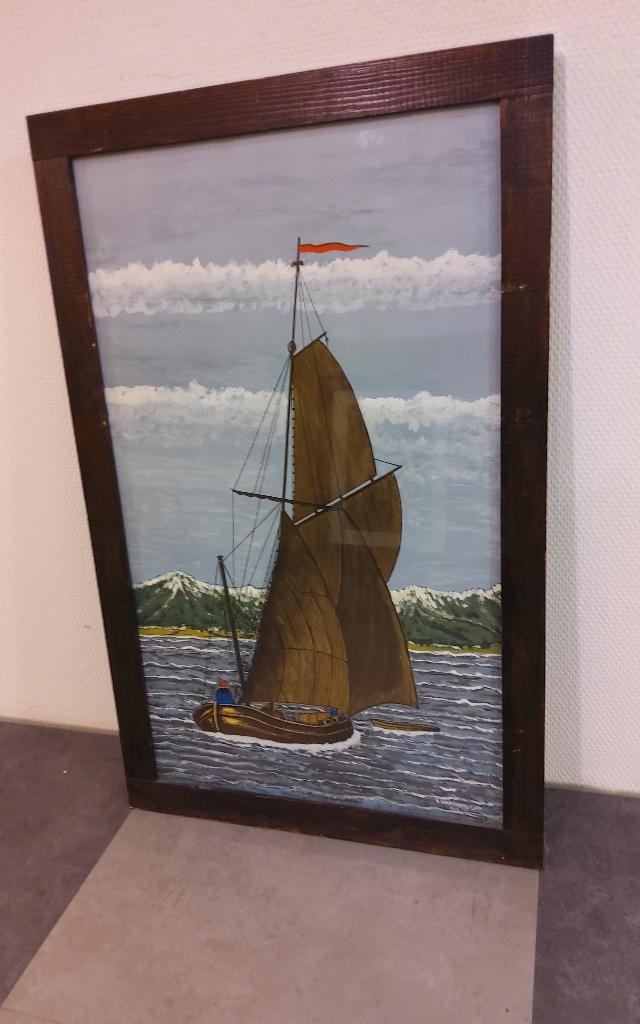 Aquarel ges. J.Vaerenbergh Jan 1952 in lijst:70x52cm, Antiek en Kunst, Kunst | Schilderijen | Klassiek, Ophalen