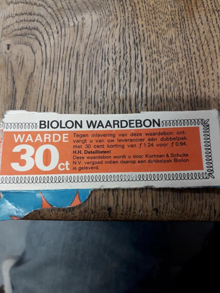 30 cent, biolon waardebon, Tickets en Kaartjes, Kortingen en Cadeaubonnen, Eén persoon, Overige soorten