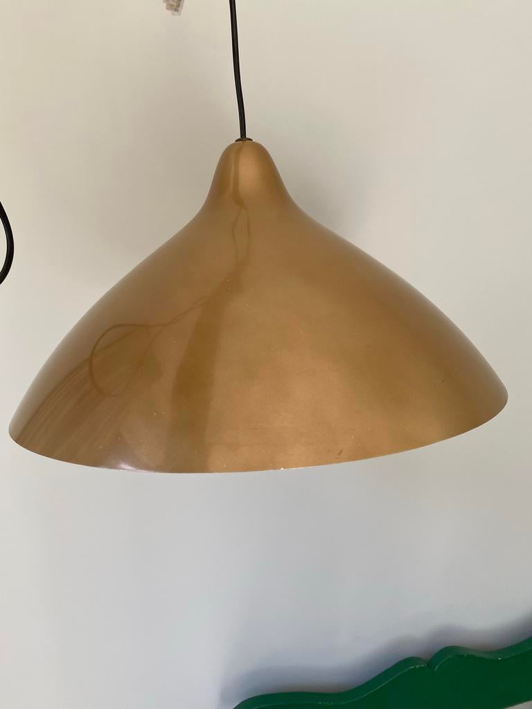 Vintage hanglamp 1960 ontwerper Lisa Johansson Pape, Ophalen of Verzenden, Gebruikt, Metaal, Minder dan 50 cm