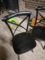 2 zwarte bistro retro/vintage stoelen, Ophalen, Zwart, Eén