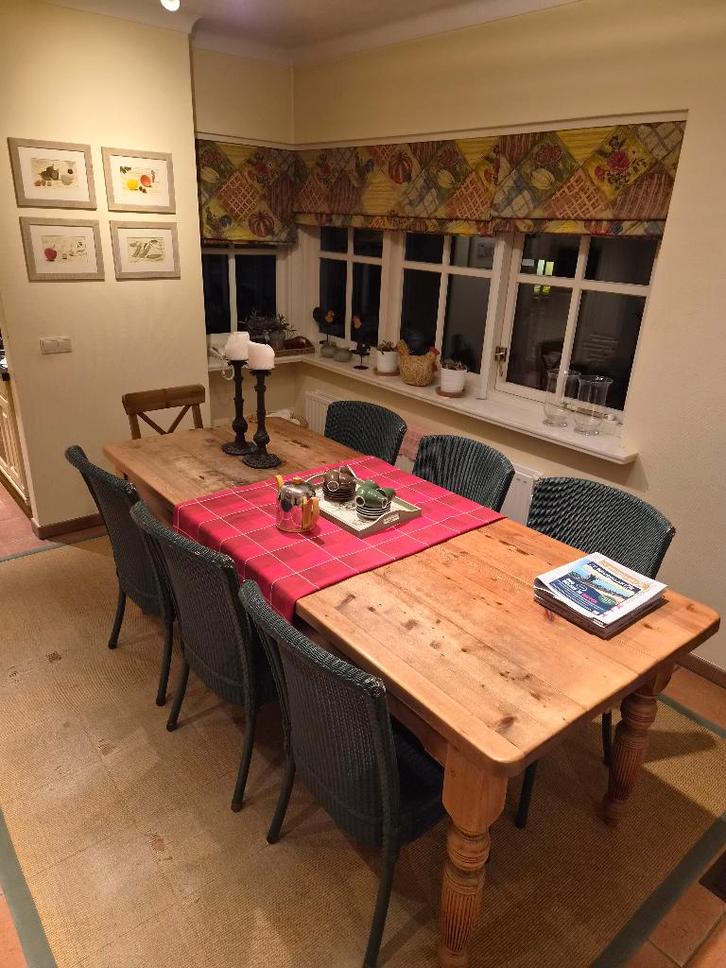 Keukentafel 90 x 220 cm, Huis en Inrichting, Tafels | Eettafels, Gebruikt, 50 tot 100 cm, 200 cm of meer, Vijf personen of meer