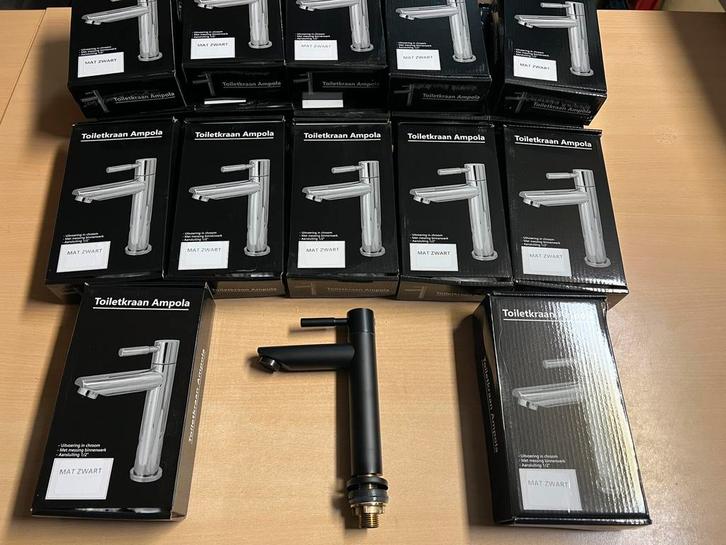 Partij Toiletkraan fonteinkraan mat zwart 1 greep bediening, Doe-het-zelf en Verbouw, Sanitair, Nieuw, Kraan, Ophalen of Verzenden