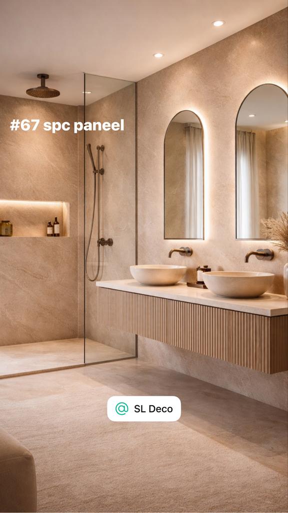 SPC beige Wandpaneel voor Badkamer Douche - Diverse Designs, Doe-het-zelf en Verbouw, Sanitair, Ophalen of Verzenden, Nieuw, Overige typen