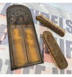 Antiek 1920-1930 borstelrek Volendam Latoen koper borstels, Antiek en Kunst, Ophalen of Verzenden