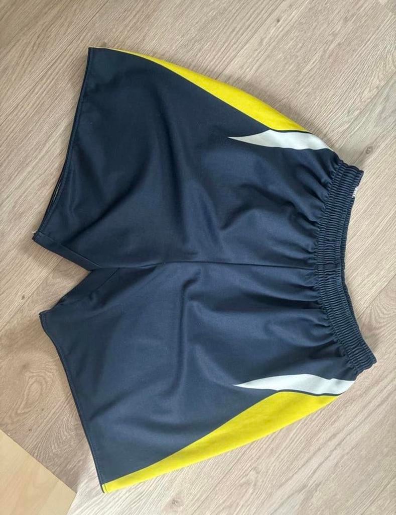Sportbroekje maat M- Donkerblauw met geel en wit, Kleding | Heren, Sportkleding, Ophalen of Verzenden, Gedragen, Algemeen, Maat 48/50 (M)