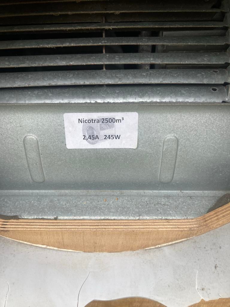 Nicotra 2500m³ ventilator, Ophalen of Verzenden, Gebruikt, Ventilator