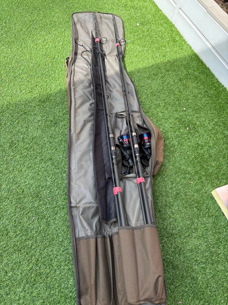 Karperset 2x JRC Defender 12ft 3LB + 2x Penn Fierce IV 6000, Watersport en Boten, Hengelsport | Karpervissen, Ophalen, Zo goed als nieuw