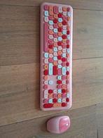 Draadloos toetsenbord en muis set - Roze, Muis, Gebruikt, Toetsenbord en muis-set, Ophalen of Verzenden