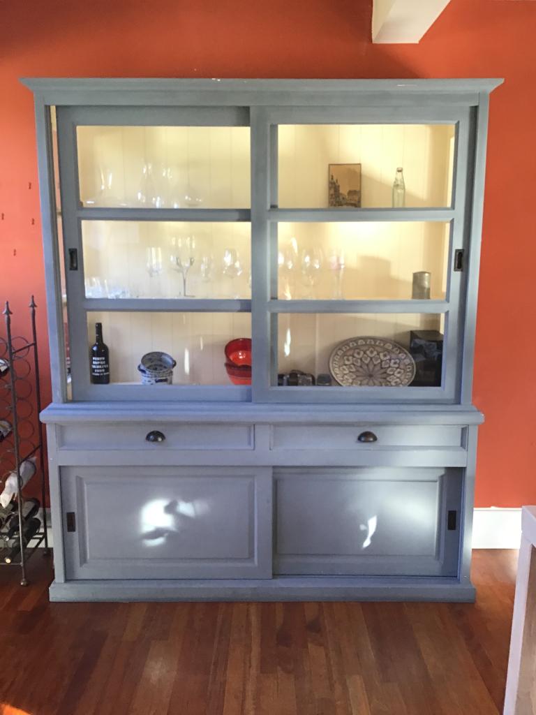 Vitrinekast, Ophalen, Gebruikt, 150 tot 200 cm, Met lade(s)