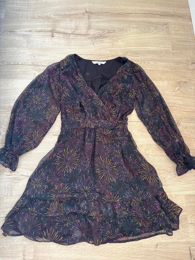 Miljuschka by Wehkamp jurk met vuurwerkpatroon, maat 36, Ophalen of Verzenden, Gedragen, Maat 36 (S), Zwart